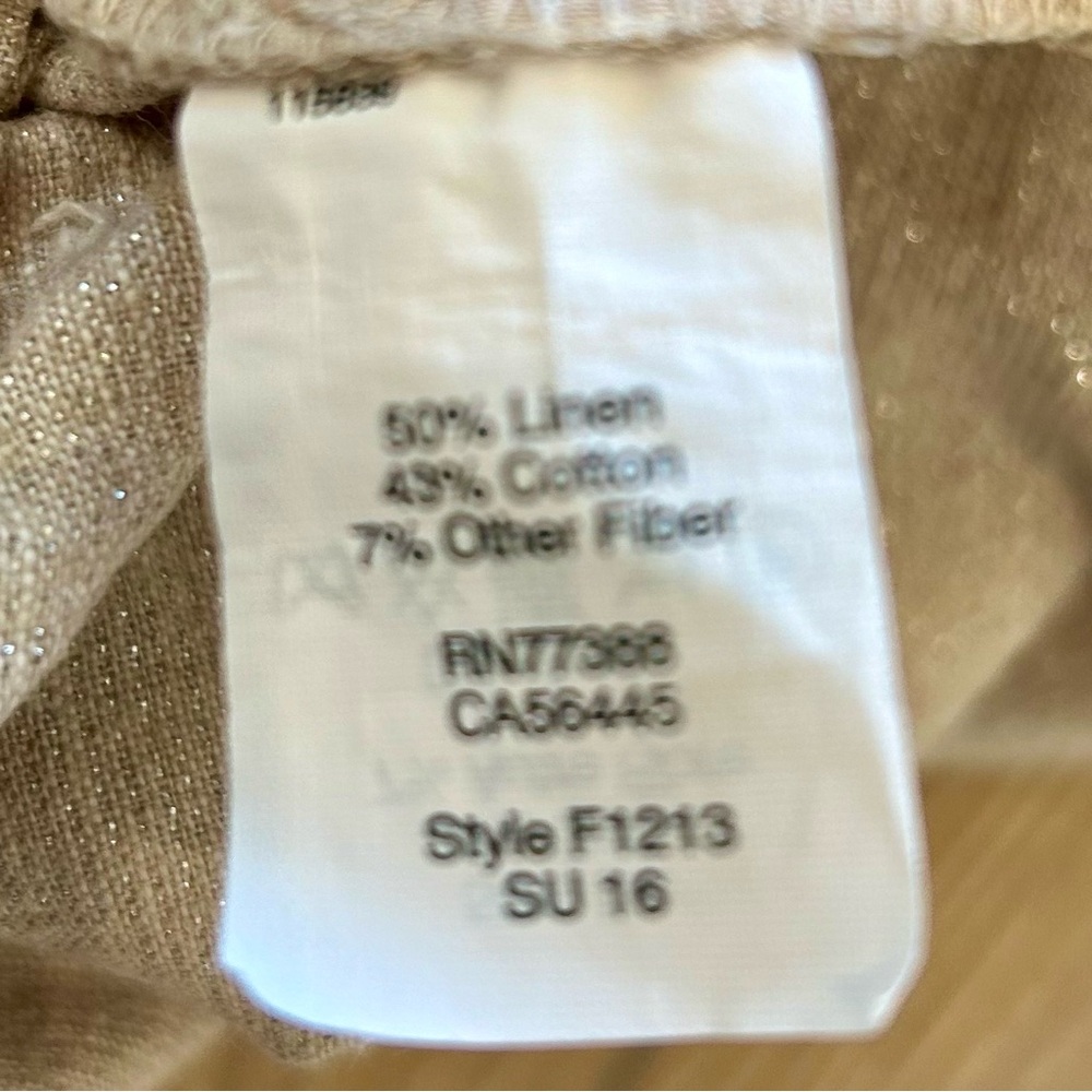 J Crew Linen & Cotton Oatmeal short with elastic waistband & front pockets, Sz 4 - Picture 8 of 8